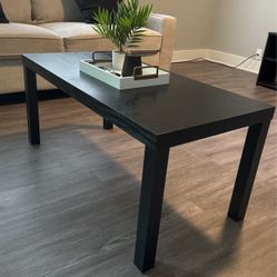 Black Wood Textured Coffee Table 