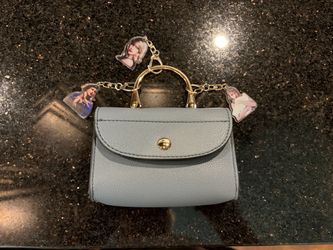 Light Blue Mini Handbag Gold-tone Hardware and 3 Taylor Swift Acrylic Bag Charms