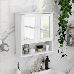 22” W Bathroom Wall Cabinet with Doule Mirror Doors and Shelve [NEW] **Assembly Req** 