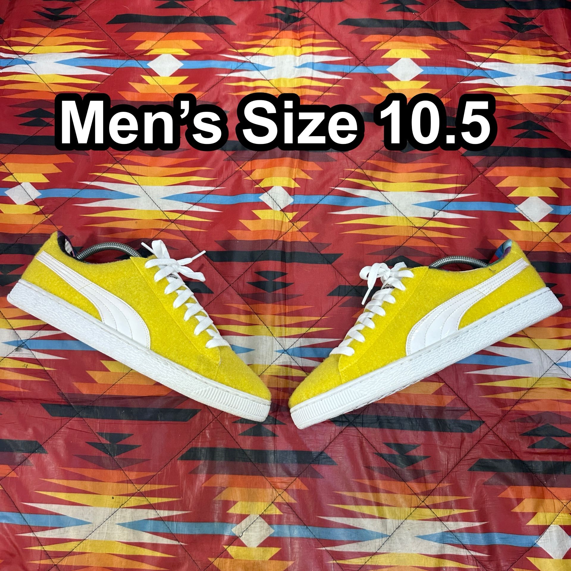 Puma Basket X Dee and Ricky Vibrant Yellow White Sneaker Men’s Size 10.5