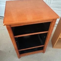 Solid Wood End Table Bookshelf 