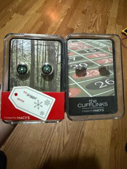 new MACYS vintage ROTATING rolling double Dice Cufflinks And Compass Men's
