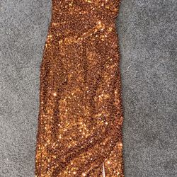 Oh Polly Orange Sequin Gown