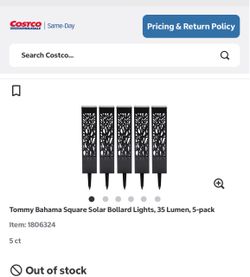 Tommy Bahama Solar Bollard Lights 5-Pack *Used