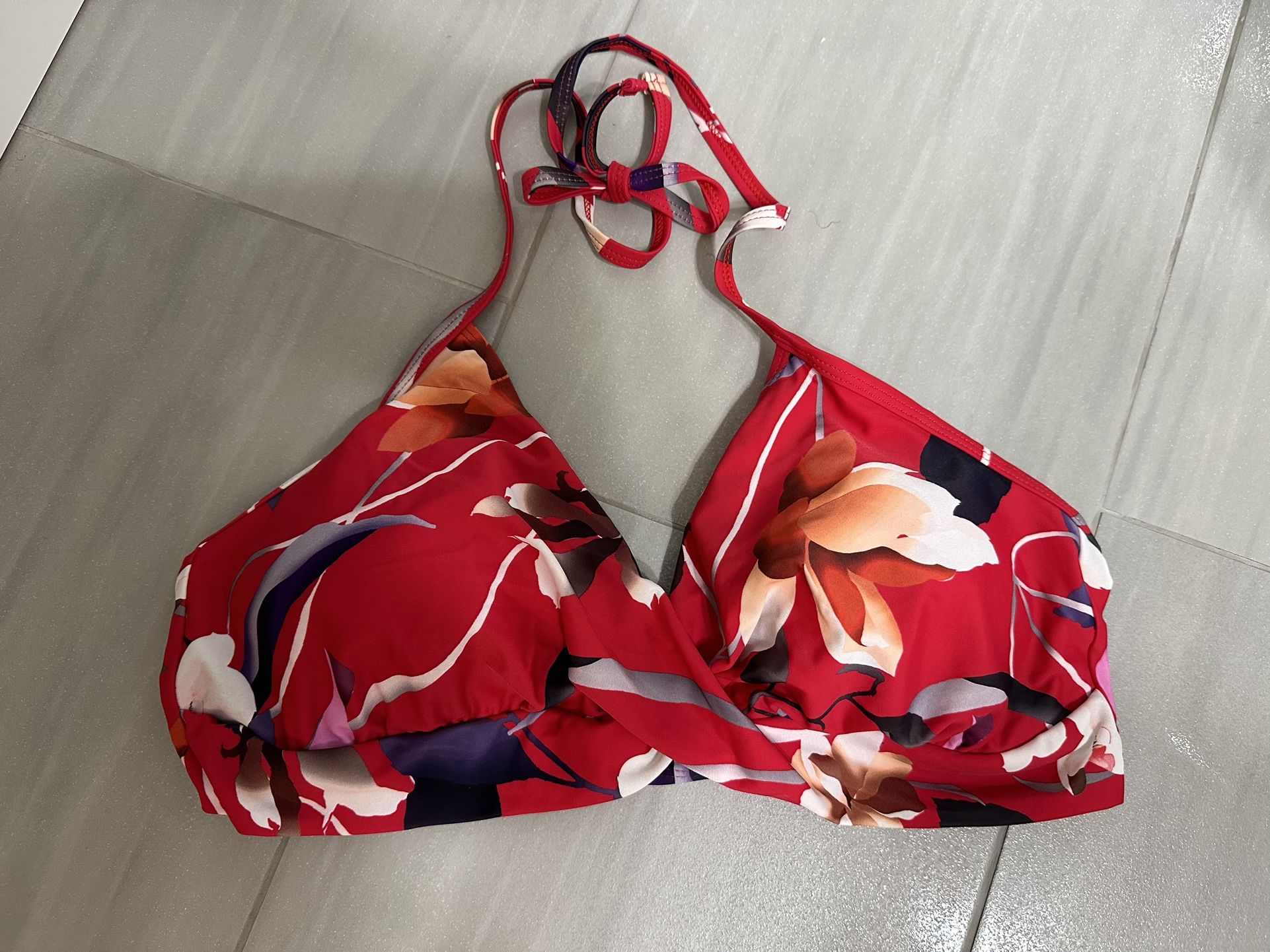 New Hapari Chinoiserie Twist Bikini Top Size 1X