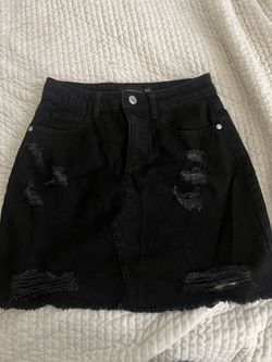 Black Jean Skirt