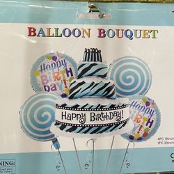 BlueHappy Birthday Cake Balloon Set 