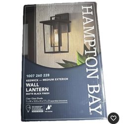 Hampton Bay Keswick Medium Exterior Wall Lantern (Matte Black)