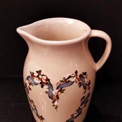 LARGE 9" 2 Qt. Antique, Hand-Painted, Signed, Robinson Ransbottom Pitcher c.1920