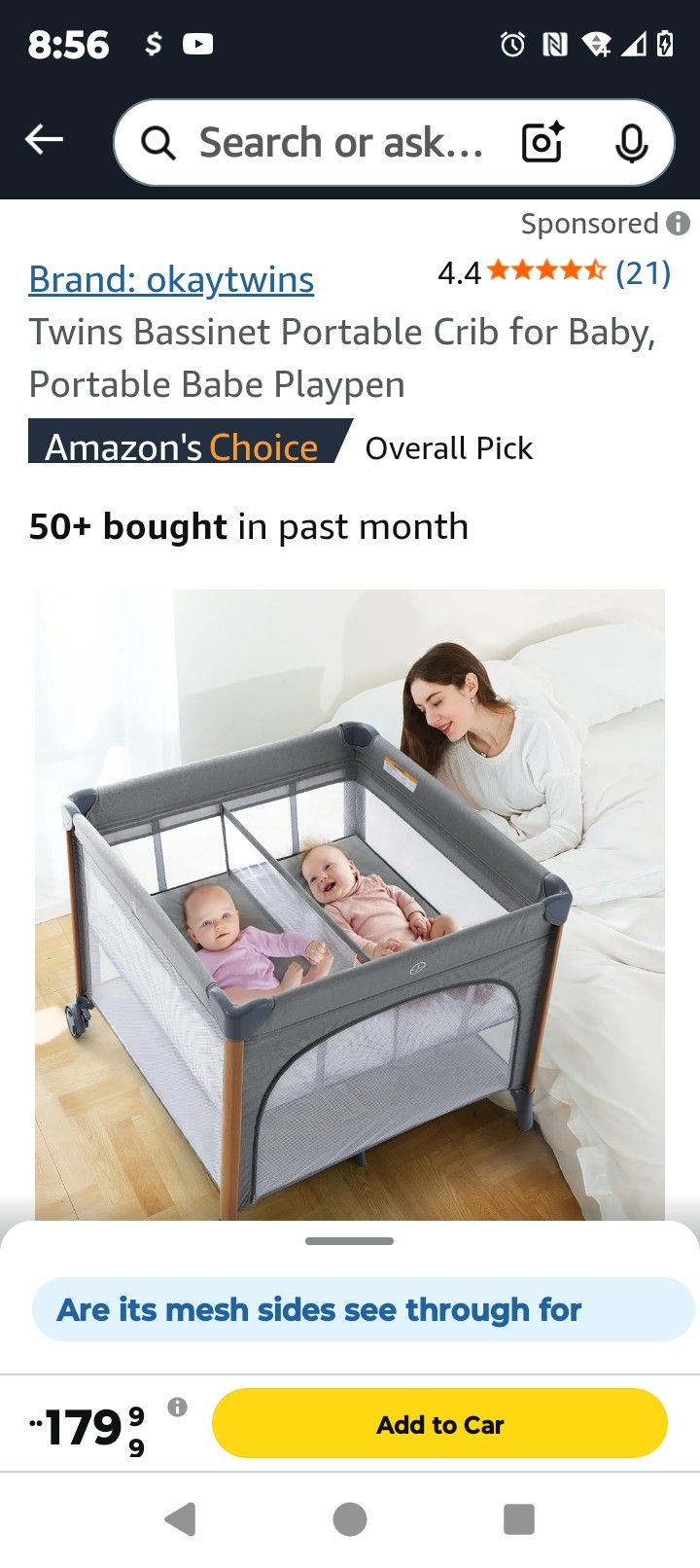 Portable Crib for Baby, Portable Babe Playpen