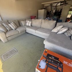 Sectional couch Neutral Color, Warranty, Bobs Furniture 