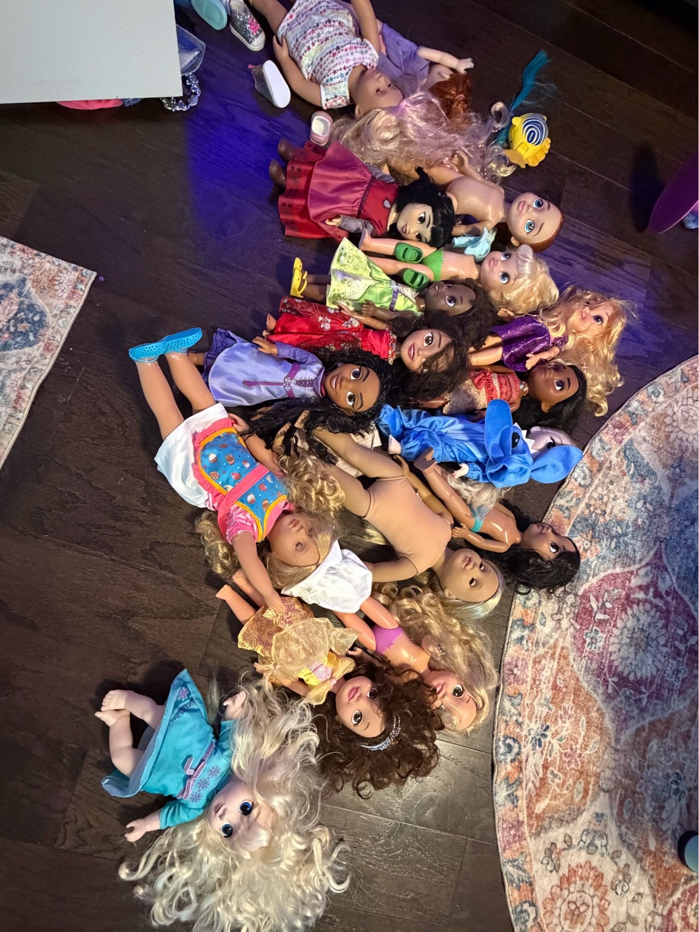 Disney dolls and one American girl doll