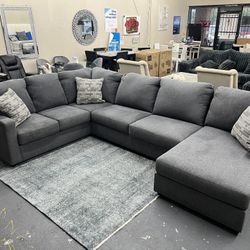 Ash Oversized Grey Or Beige Sectional New Sale 