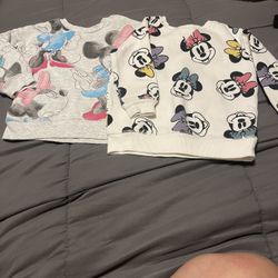 14.   2 Disney Minnie Mouse Sweatshirts - Size 18 Mths
