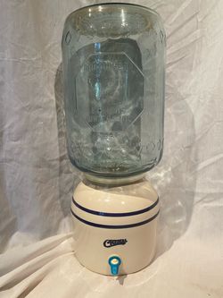 Ceramic water dispenser with classic glass 5-gallon water bottle