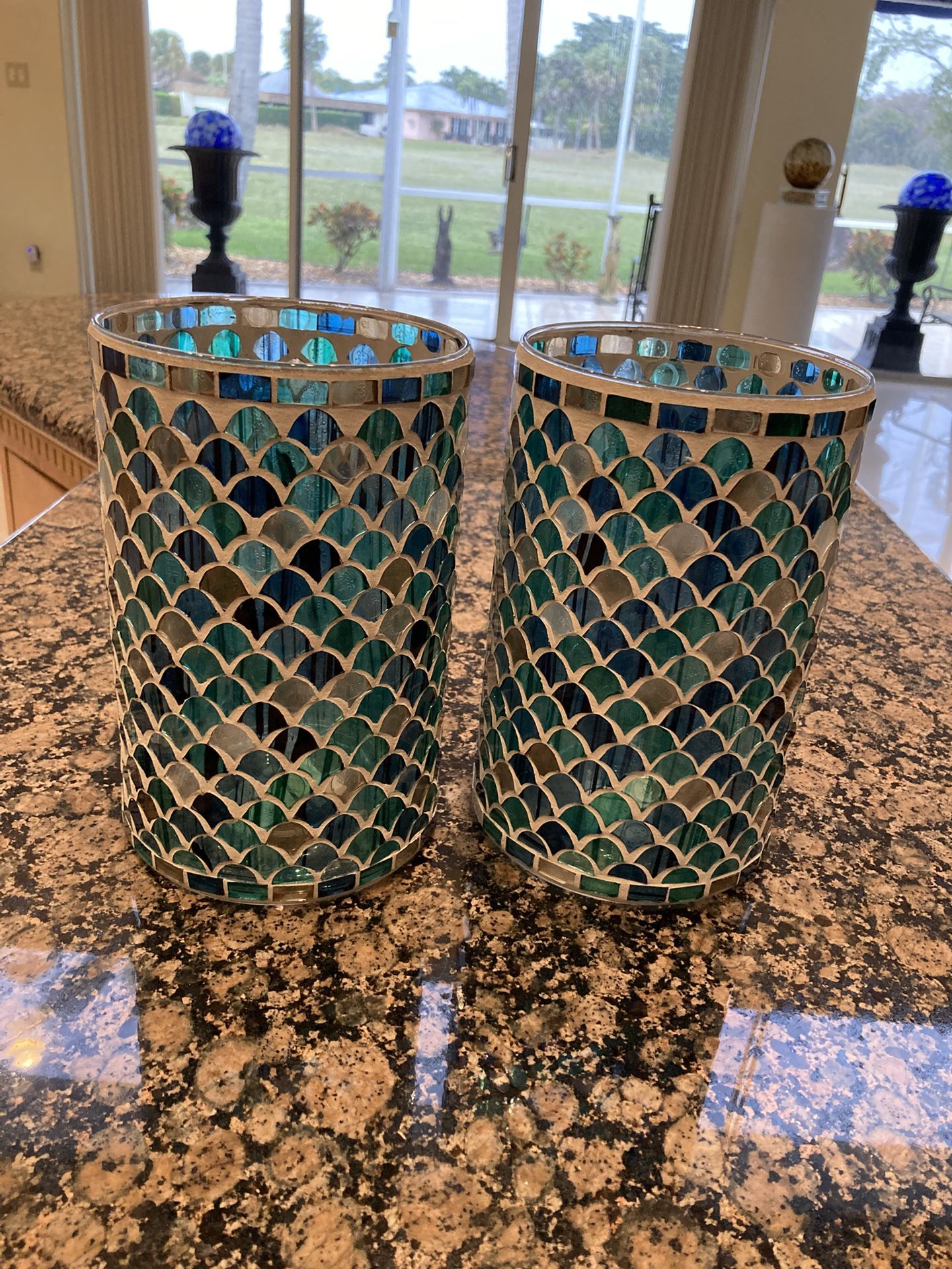 Yankee Candle Glass Candle Holders/Vases Pair- REDUCED AGAIN!