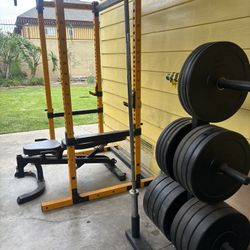 Squat Rack With Weight And Bench