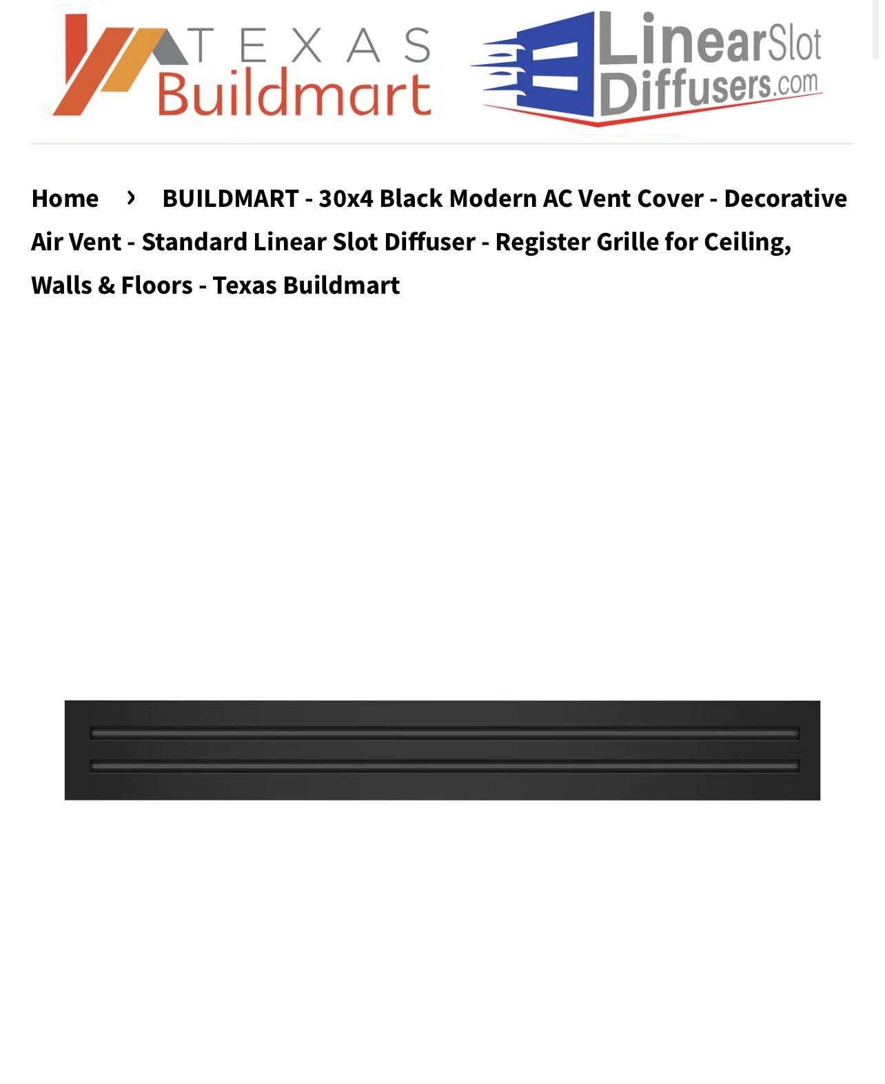 30” X 4” Air vents - Black (2 Vents)