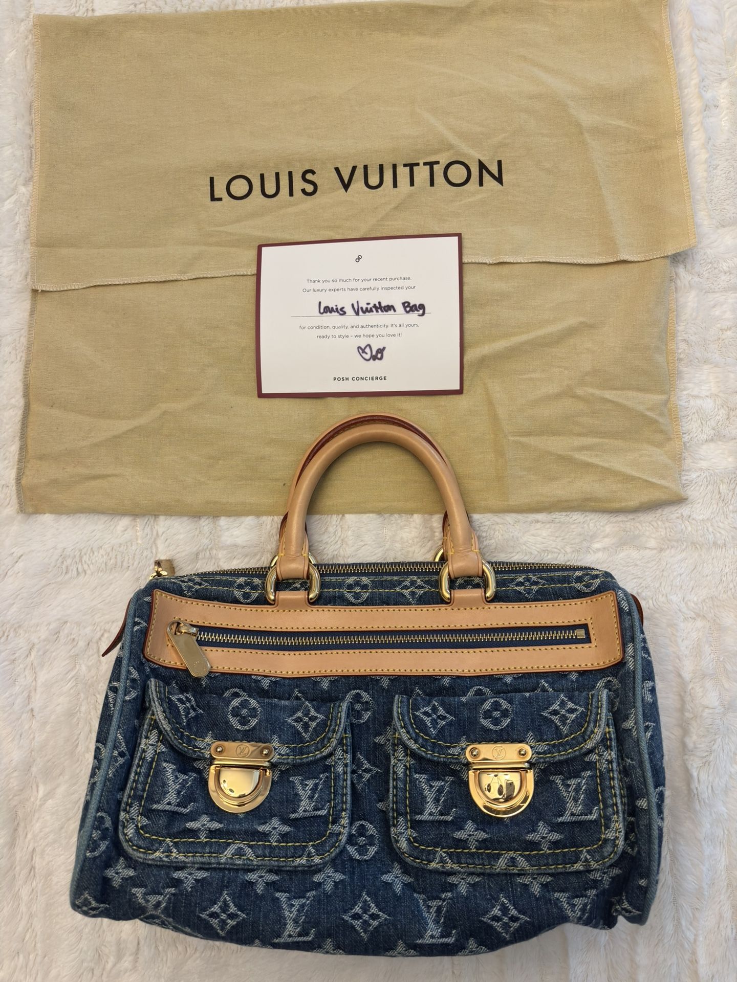 LOUIS VUITTON Monogram Denim Neo Speedy Blue Handbag M95019
