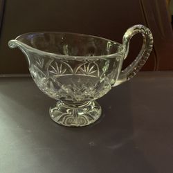 Vintage Cut Glass Gravy Boat