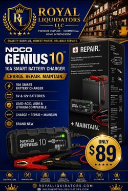 NOCO GENIUS10 10A Smart Battery Charger – Brand New – 6V/12V – $89