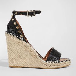 Valentino Garavani Rockstud Double Espadrille Wedge