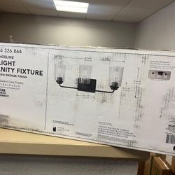 Hampton Bay Evangeline 23 in. 3-Light Modern Bronze Bathroom Vanity Light