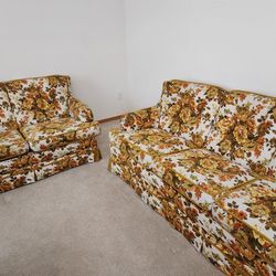 (Pending Pickup)Retro Napolean  Dynamite Couch And Loveseat 