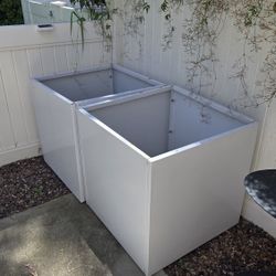 Two Heavy-Duty Commercial & Residential Metal Square Planter Box - Extra Large 26x26x26 Inch each
