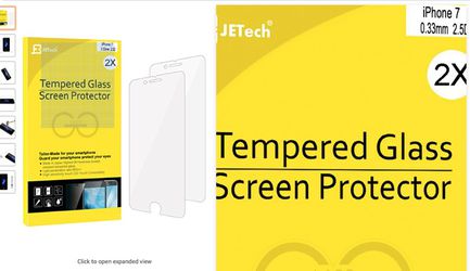 IPhone 7 glass screen protector & purple gel case