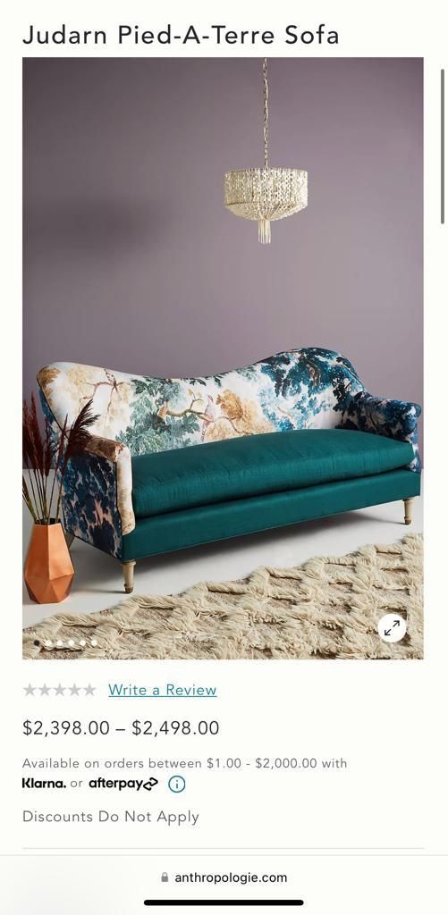 Anthropologie Judar Pied-A-Terre Sofa