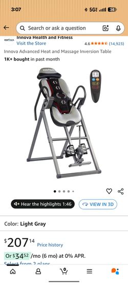 Inversion table for back pain