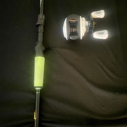 Abu Garcia Baitcast Reel on a Lew’s Mach 2 Casting Rod