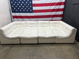 Free Delivery - Z-Gallery 8 Piece White Leather Modular Sectional Couch