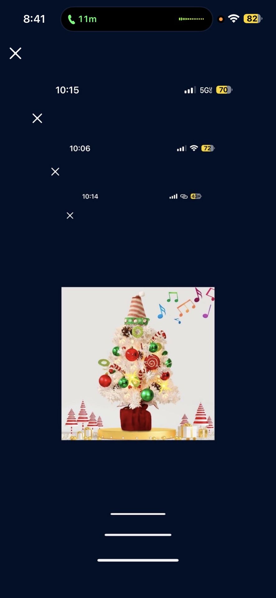 Mini White Christmas Tree, Small Flocked Christmas Tree With Lights And Music Tabletop Artificial Pre-Lit Xmas Tree Christmas Decorations Indoor Outdo