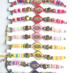 String Adjustable Colorful Beaded Bracelets Virgen De Guadalupe 