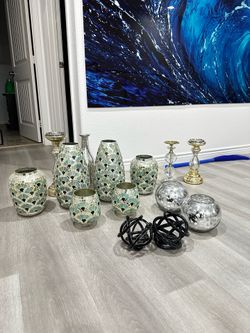 Vase and candle holders