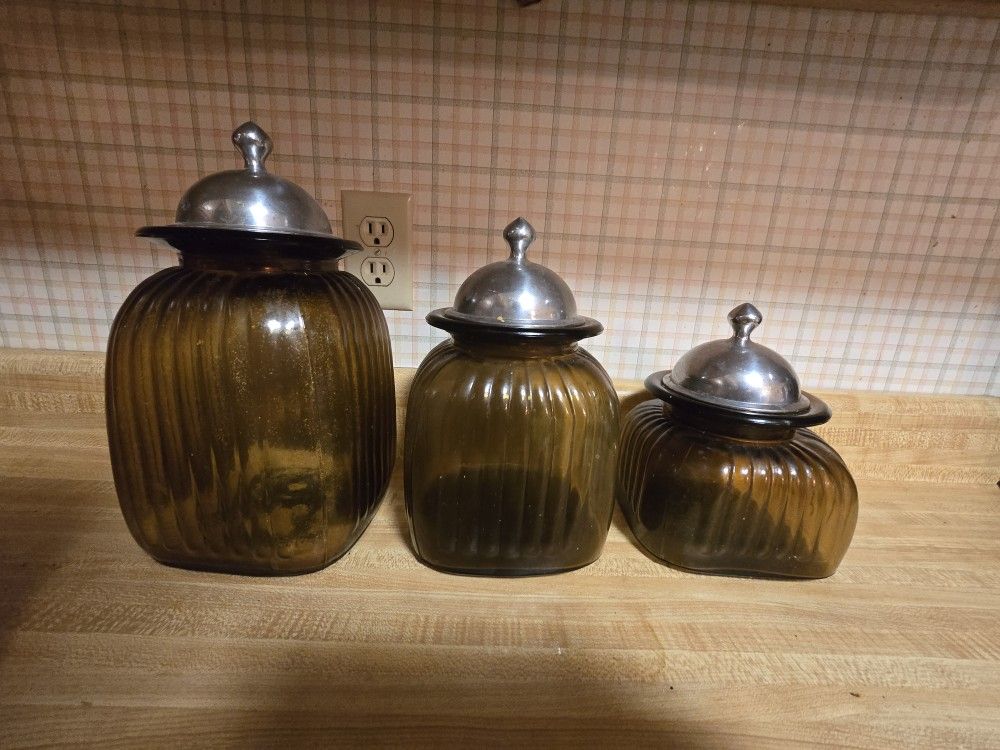 Vintage Glass Canister Set