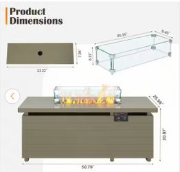 BRAND NEW IN BOX OUTDOOR 🔥 FIREPIT 🔥 TABLE OLIVE GREEN COLOR
