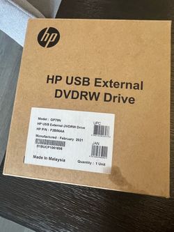 HP GP70N USB External DVDRW Drive F2B56AA Slim Portable CD DVD Burner