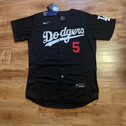 Freeman #5 Dodgers Jersey Black