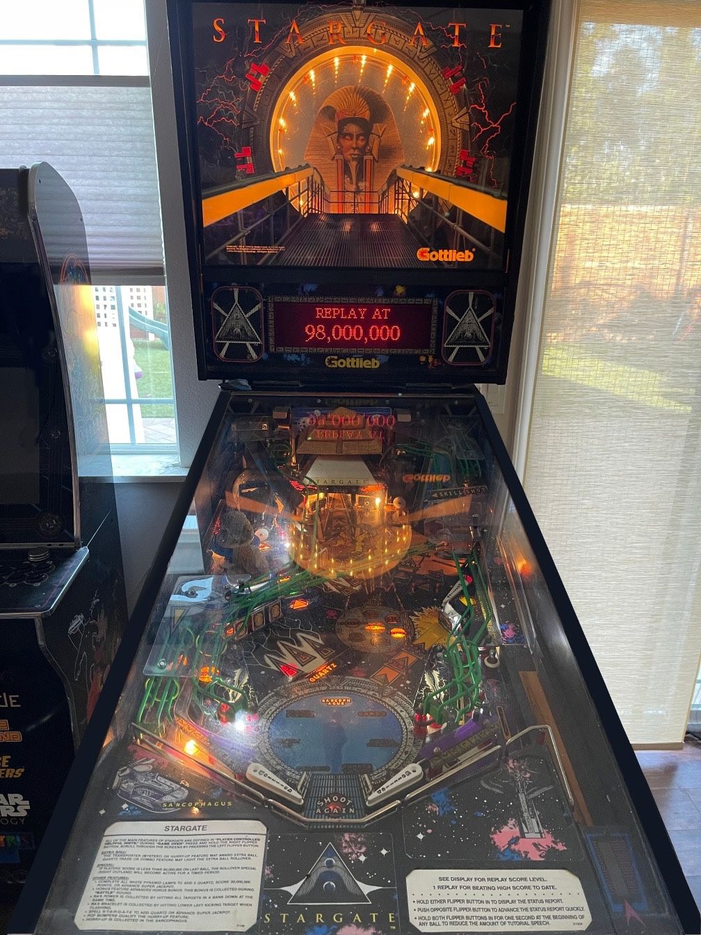 Stargate Arcade Pinball Machine by Gottlieb