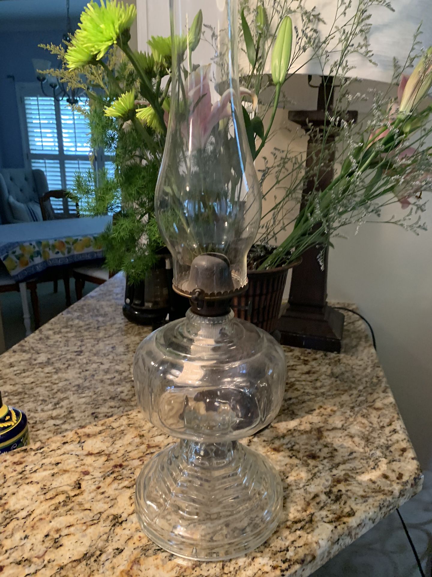 Glass vintage oil lamp