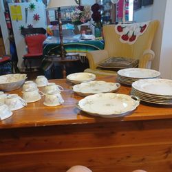 Vtg. 1930s Theodore Haviland  Purple Rose China DISHES