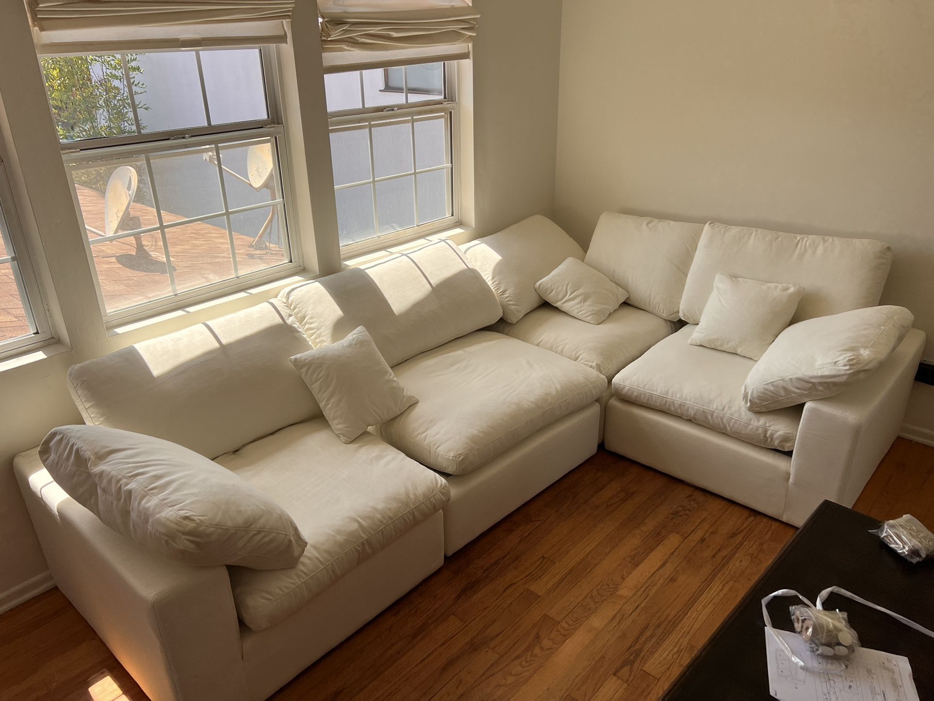 White Modular Sofa Cloud Couch 4pc Set - Free Delivery ✅ White Cloud Couch Sofa ☁️ RH Dupe Cloud Couch