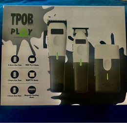 **LOOK HERE**TPOB Play Barber Hair Clippers for Men 7500 RPM with Rubber Grips (White 3 Set)