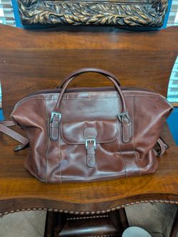 McKlein Siamod Brown Leather Weekender Duffel Bag