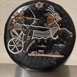 Made in Egypt!! Prismatic Plate “King Ramses II, in Chariot”