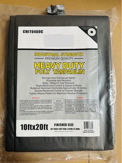 Heavy Duty Waterproof Poly Tarp 20 ft x 10 ft – Outdoor Cover
