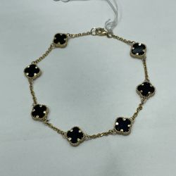 CLOVER BRACELET 14KT YELLOW GOLD, 8”LENGHT, 6.5 GRAMS 